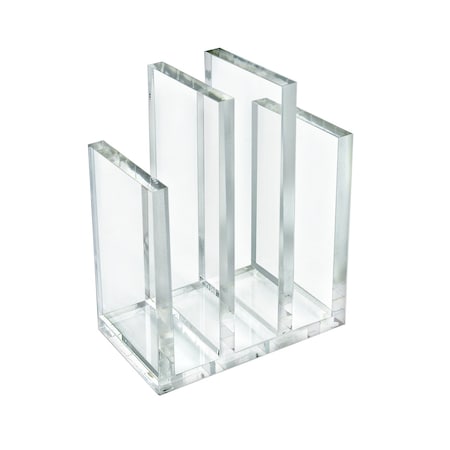 Azar Displays Bookend & Desk File Sorter, File Folder Holder for Office, Half Inch Thick Acrylic, Clr, 2PK 255035-GS-1PK